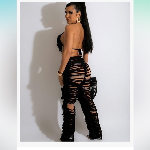 Two Piece Crochet Pant & Bikini Set - Picture 2 of 6